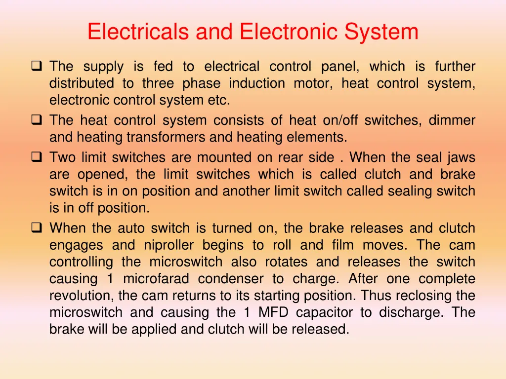 electricals and electronic system