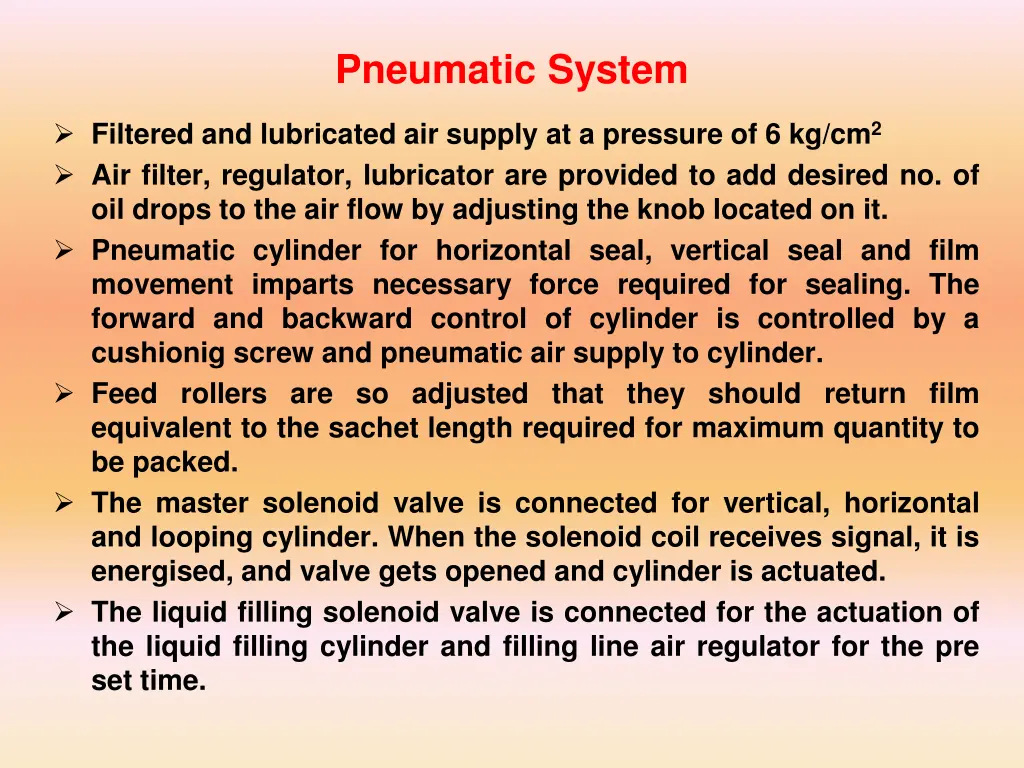 pneumatic system