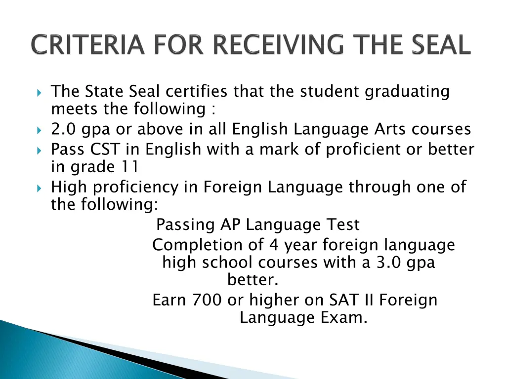 the state seal certifies that the student