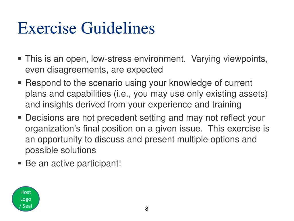 exercise guidelines