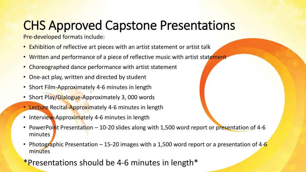 chs approved capstone presentations chs approved