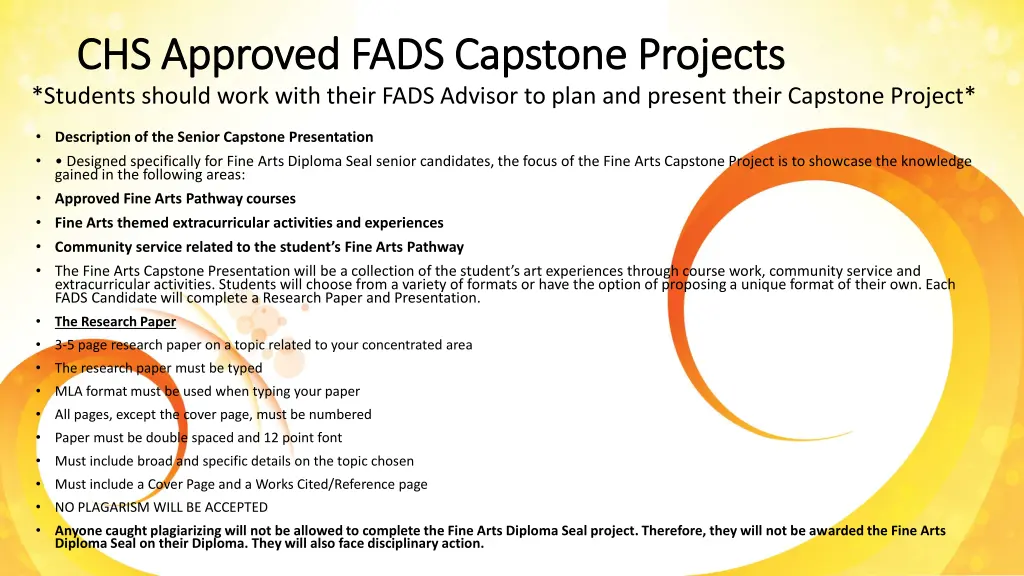 chs approved fads capstone projects chs approved