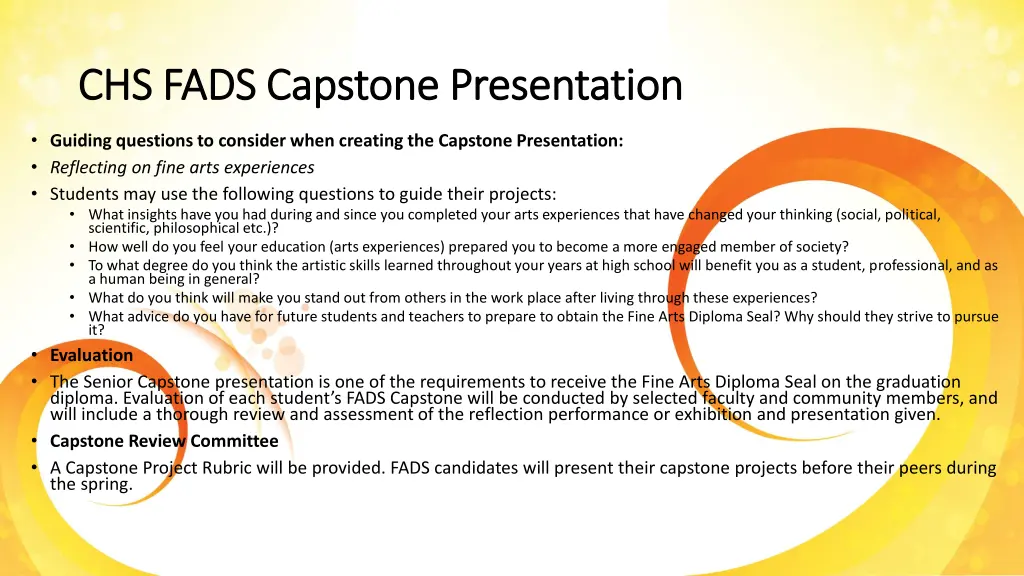 chs fads capstone presentation chs fads capstone