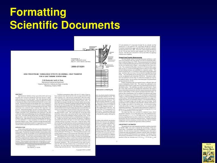 formatting scientific documents