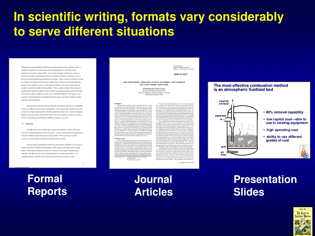 in scientific writing formats vary considerably