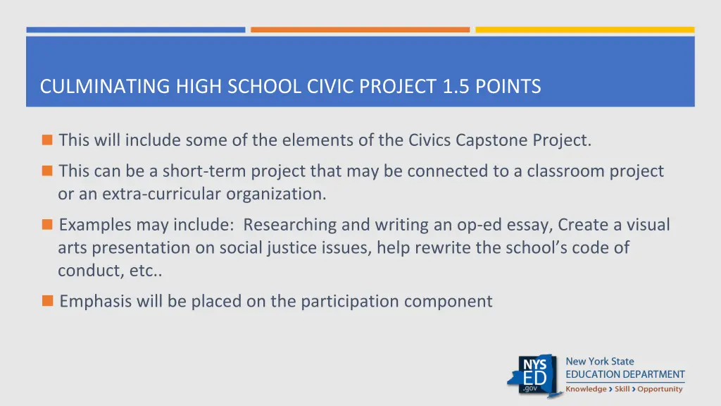 culminating high school civic project 1 5 points