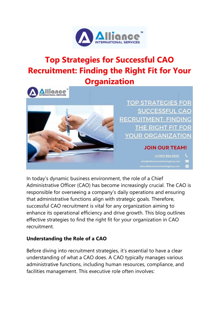 top strategies for successful cao recruitment