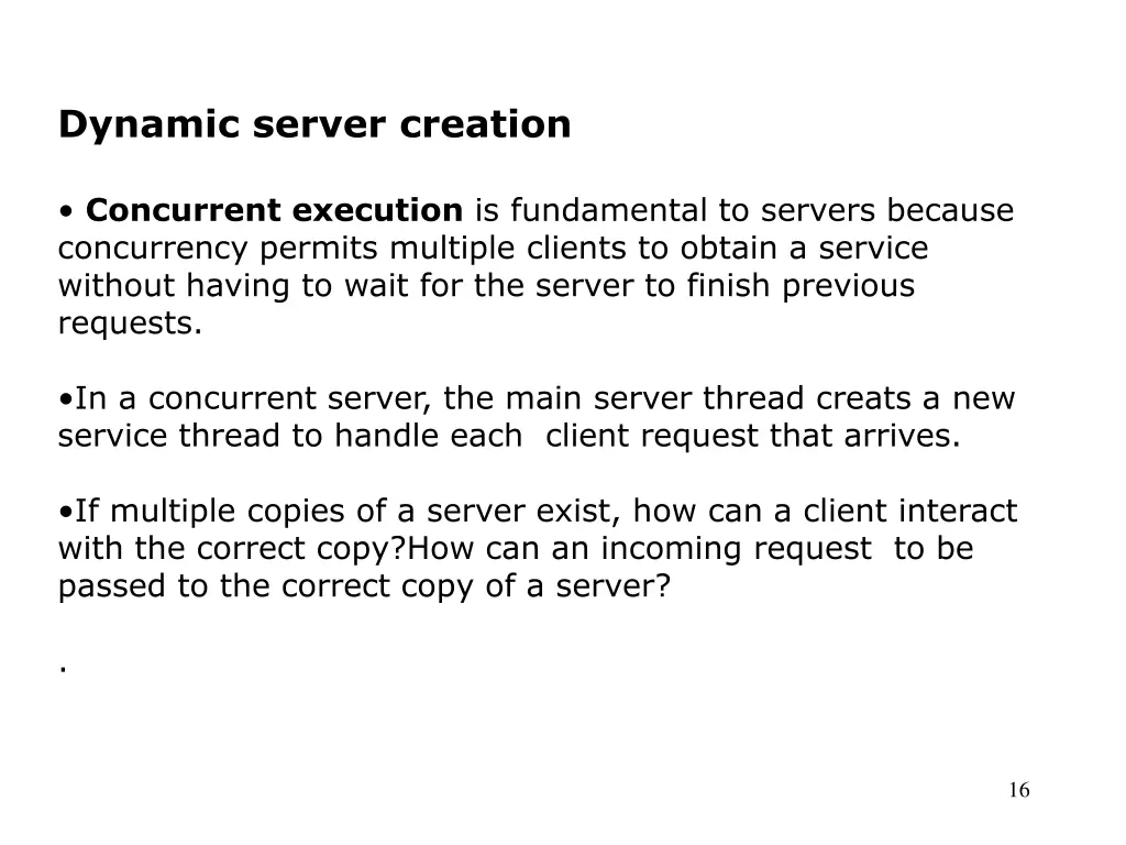 dynamic server creation