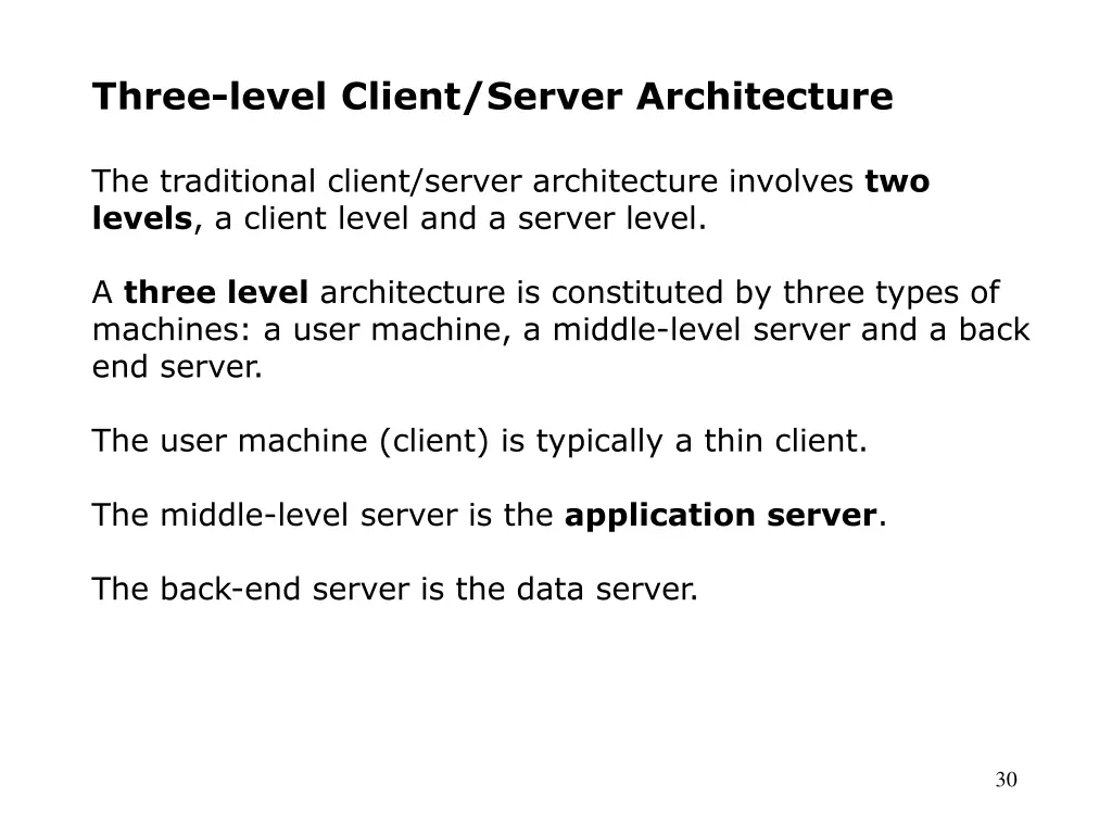 three level client server architecture