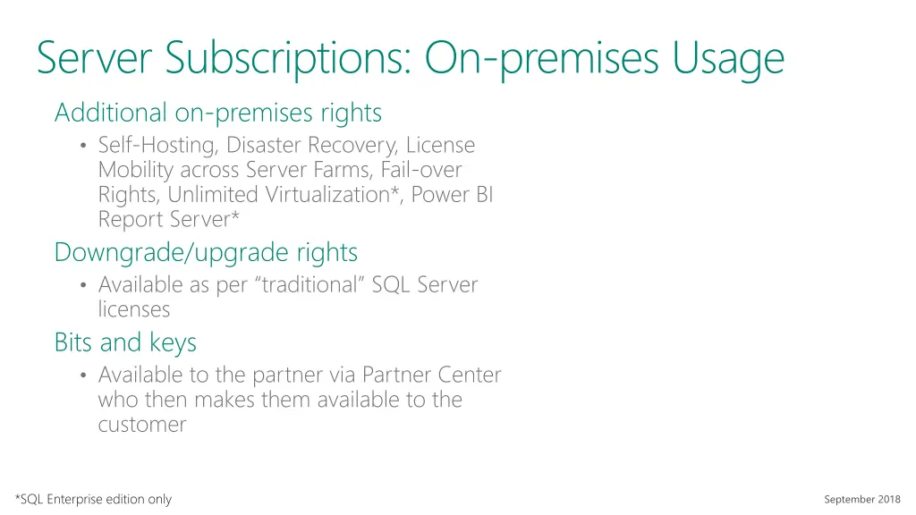 server subscriptions on premises usage 1