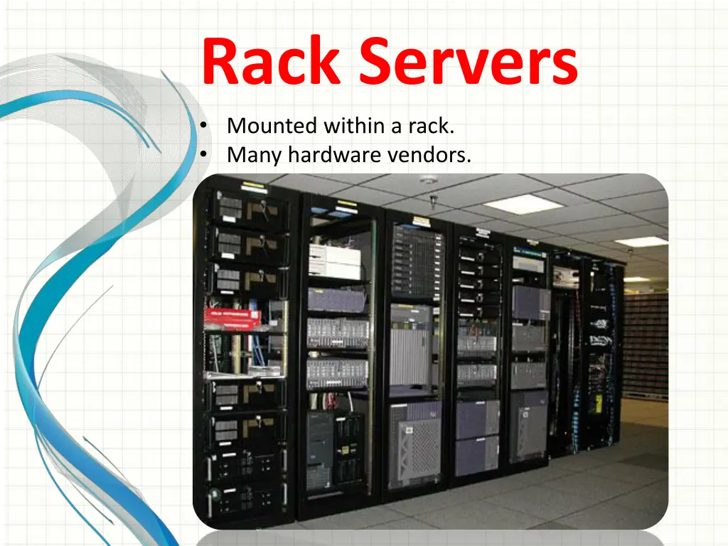 rack servers mounted within a rack many hardware