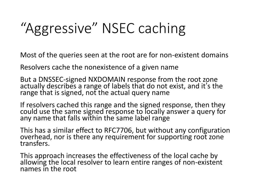 aggressive nsec caching