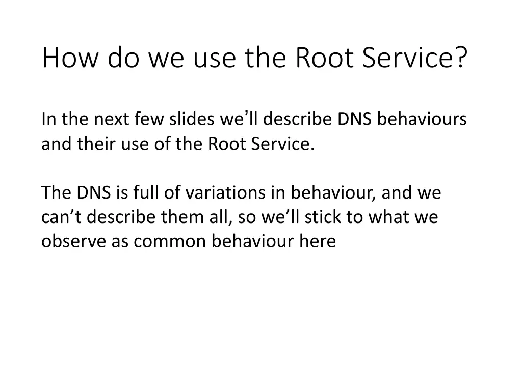 how do we use the root service