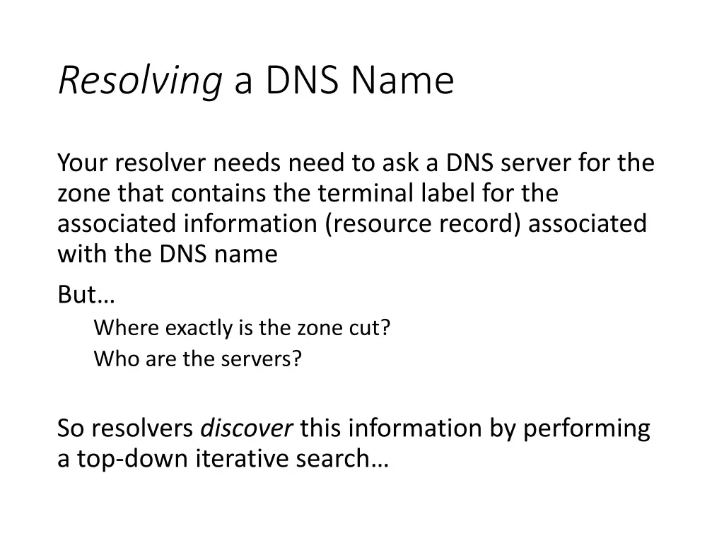 resolving a dns name