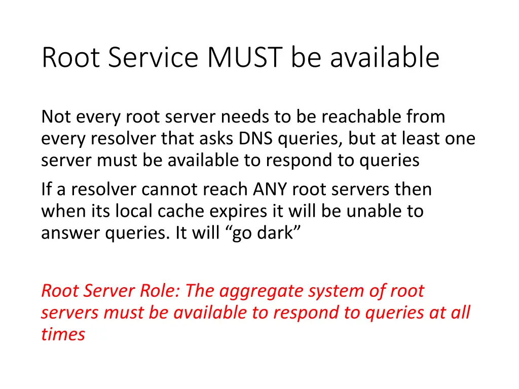 root service must be available