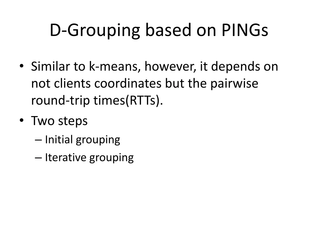 d grouping based on pings