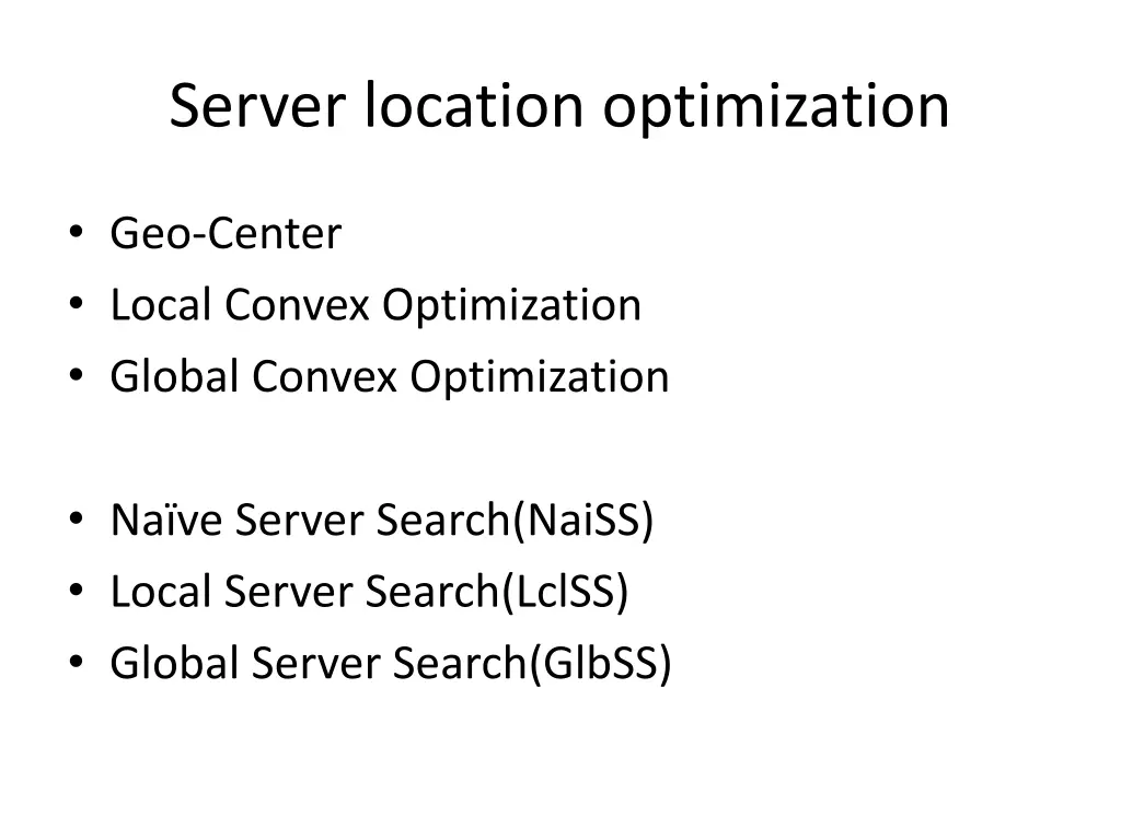 server location optimization