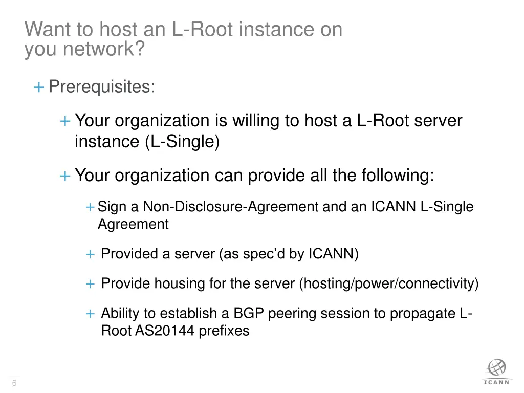 want to host an l root instance on you network