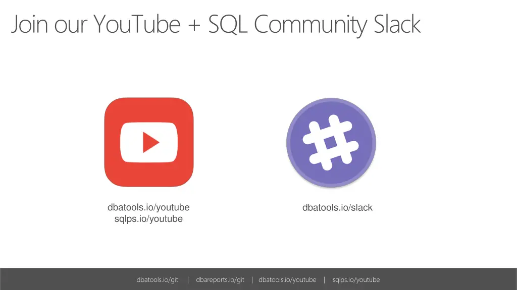 join our youtube sql community slack