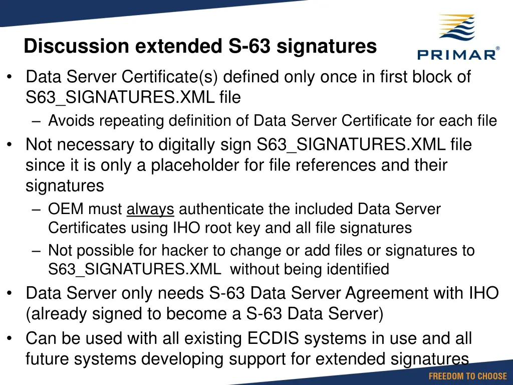 discussion extended s 63 signatures