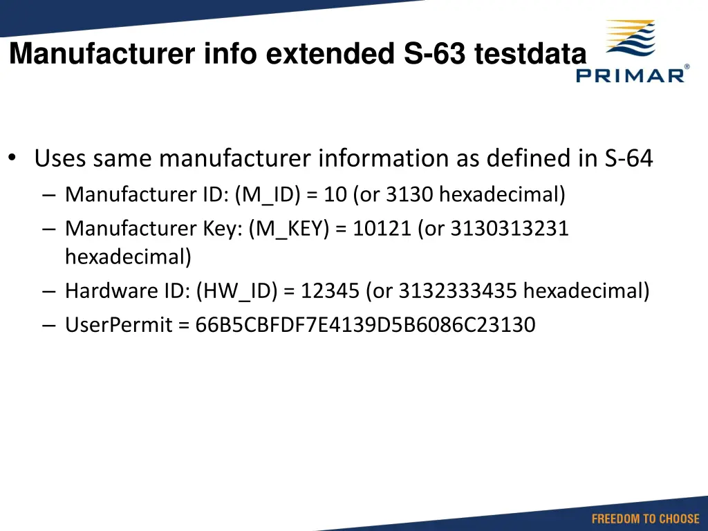 manufacturer info extended s 63 testdata