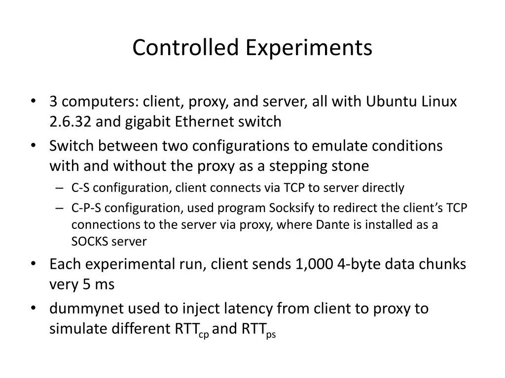 controlled experiments