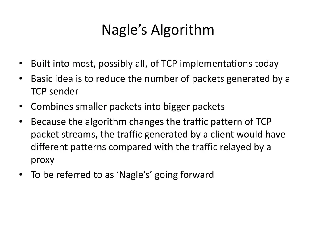 nagle s algorithm