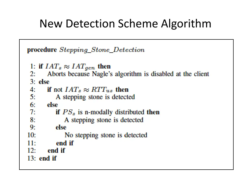 new detection scheme algorithm