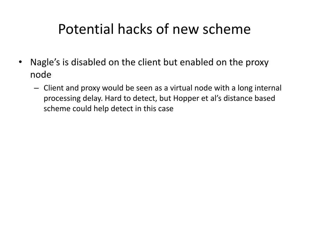 potential hacks of new scheme 2