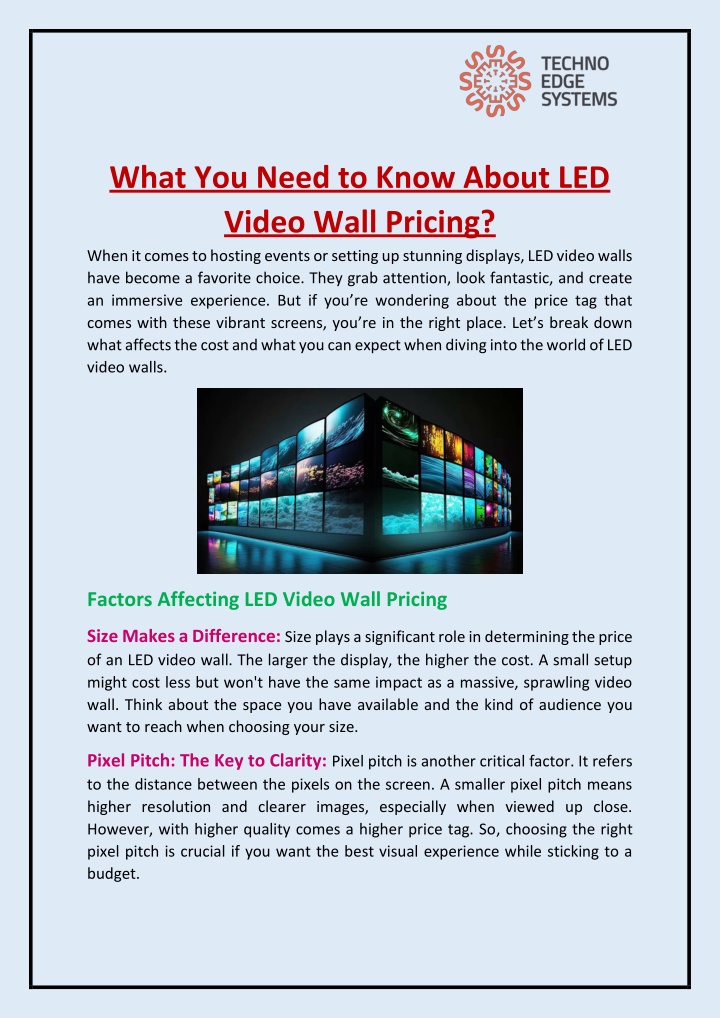 what you need to know about led video wall