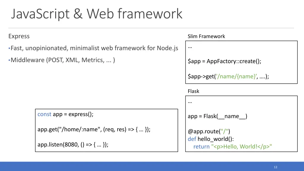 javascript web framework