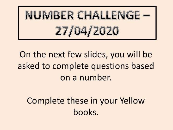 number challenge 27 04 2020