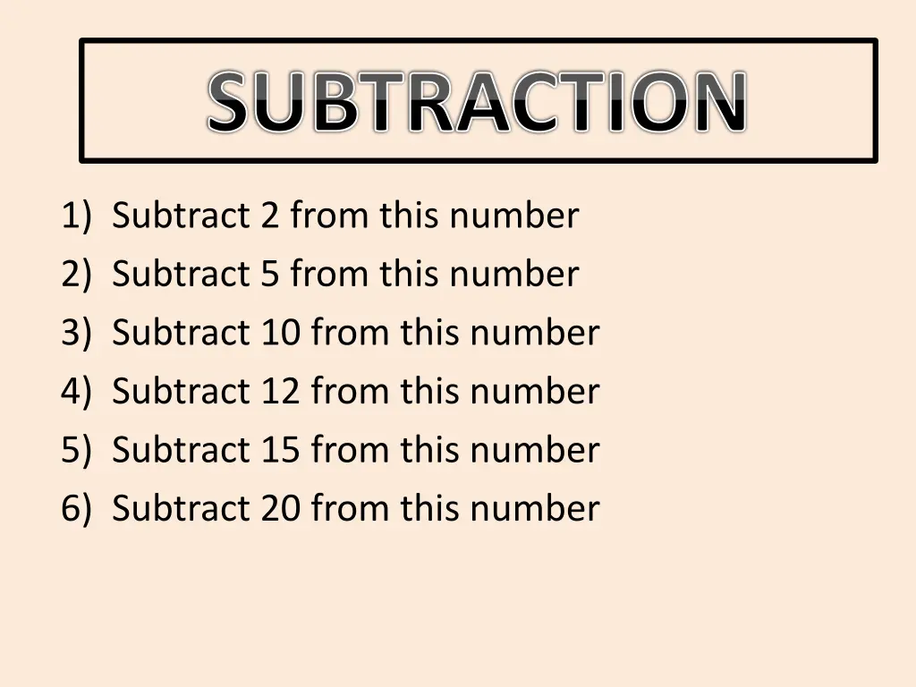 subtraction