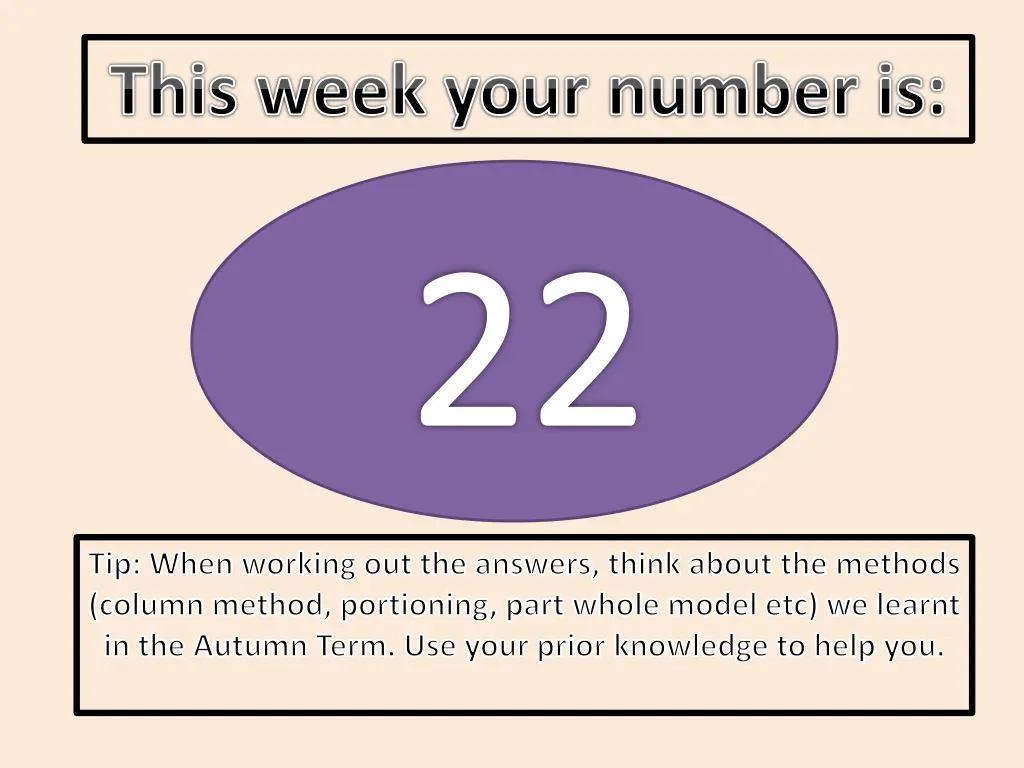 this week your number is