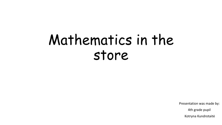 mathematics in the store