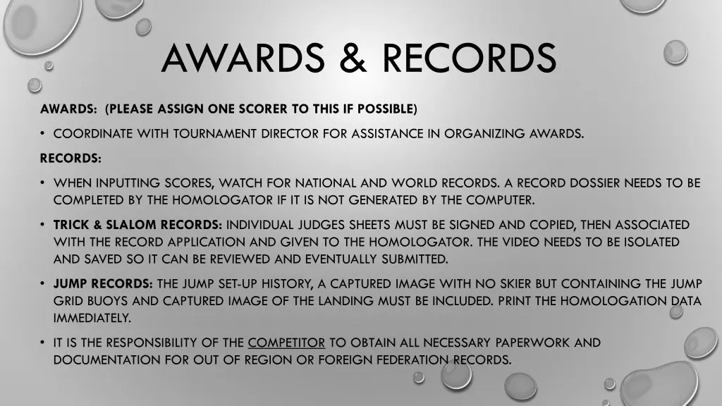 awards records