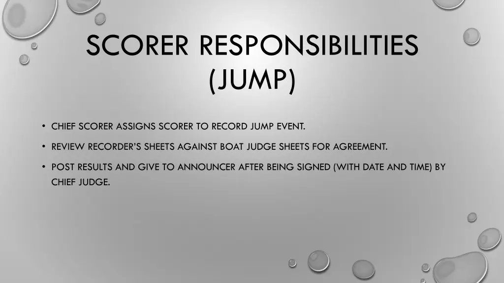 scorer responsibilities jump