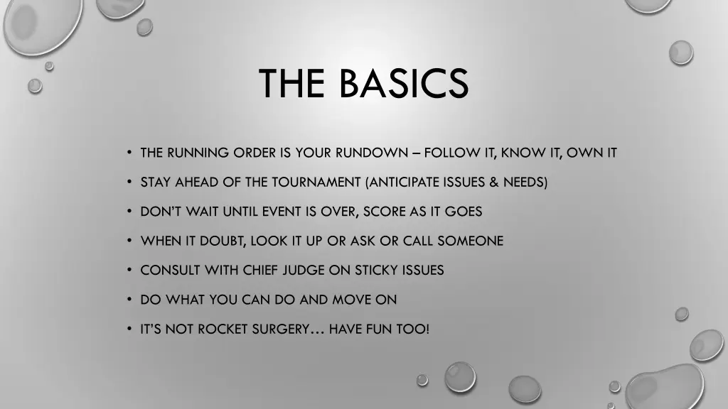 the basics