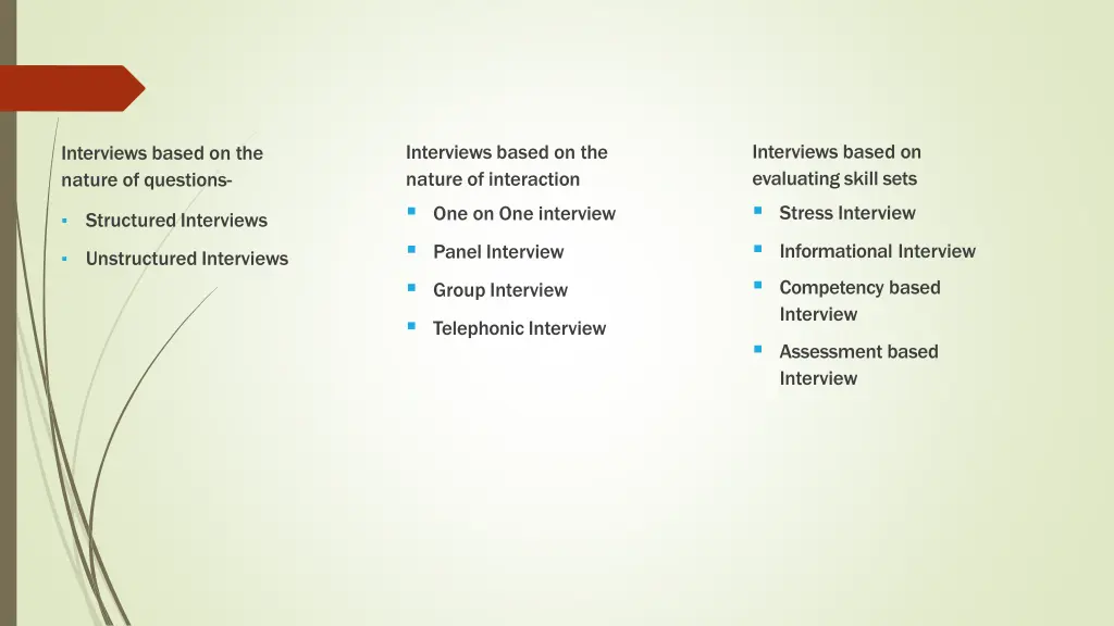 interviews based on evaluatingskill sets stress