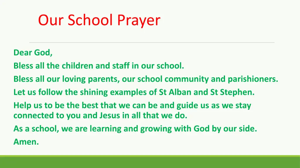 our school prayer