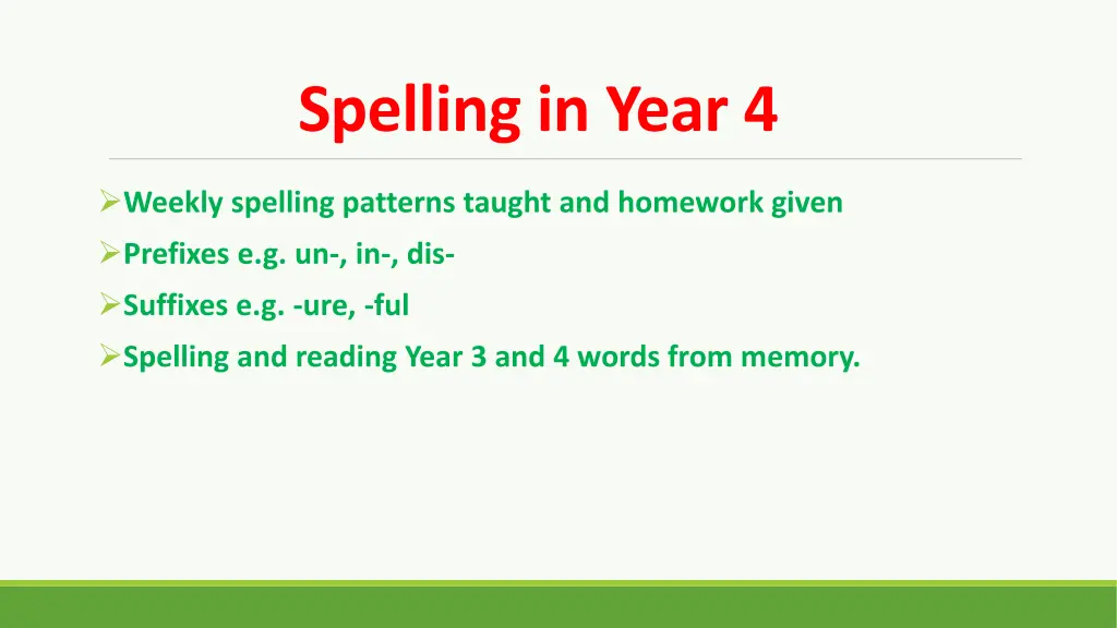 spelling in year 4