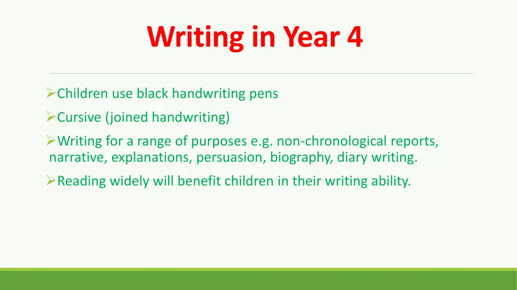 writing in year 4