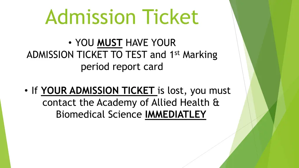 admission ticket