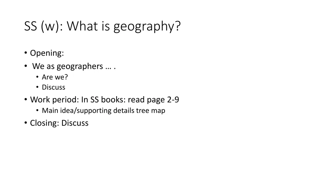 ss w what is geography