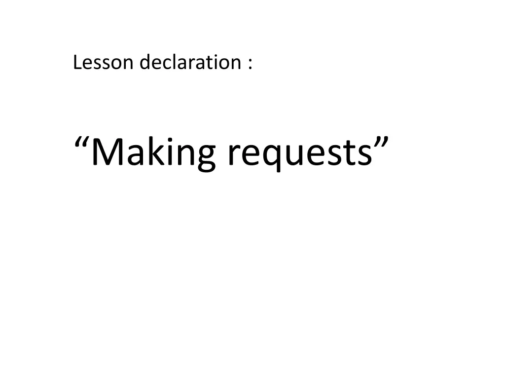 lesson declaration