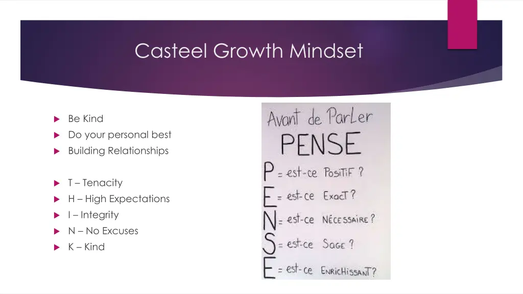 casteel growth mindset