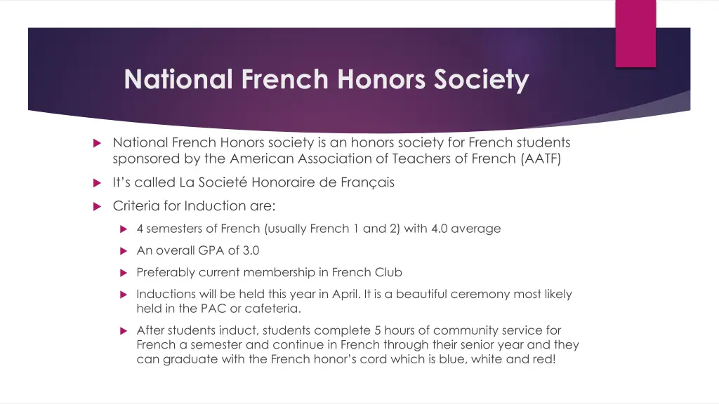 national french honors society