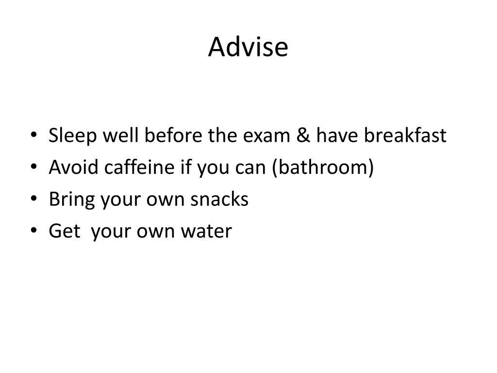 advise