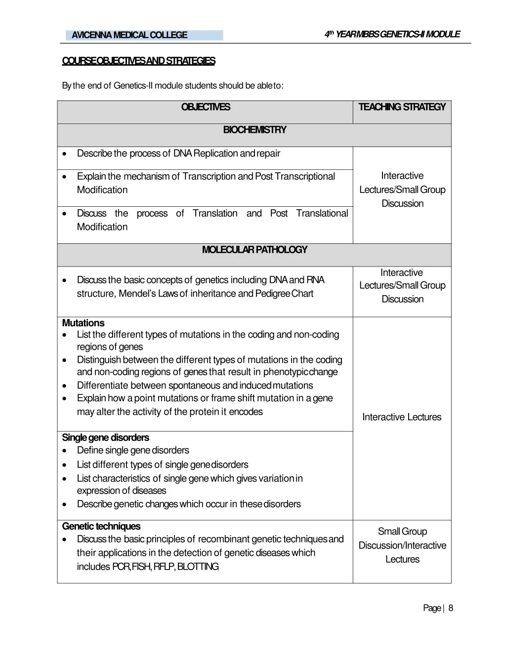 4 th year mbbs genetics iimodule 6