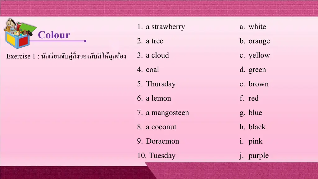 1 a strawberry 2 a tree 3 a cloud 4 coal